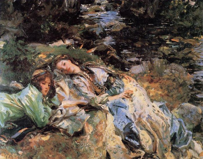 John Singer Sargent Peinture à l'huile - Le ruisseau