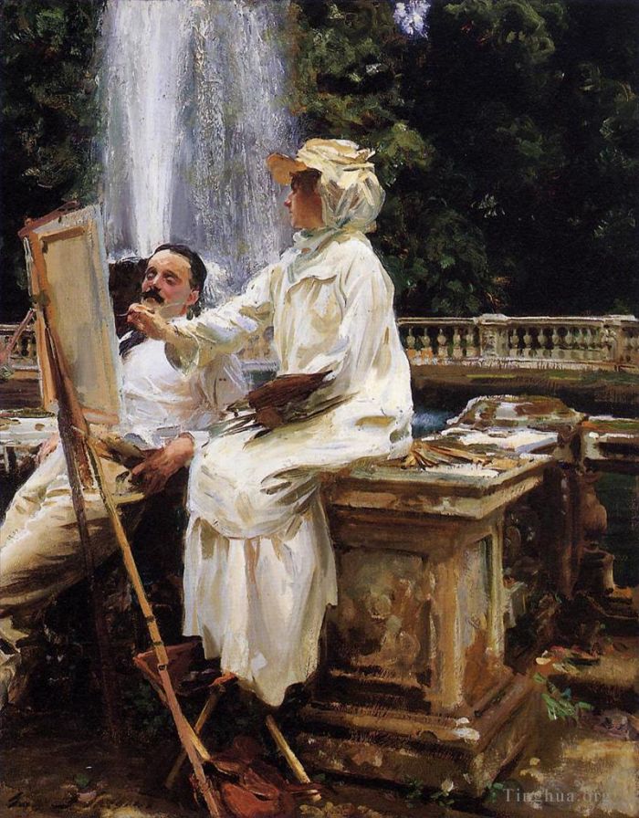 John Singer Sargent Peinture à l'huile - La Fontaine Villa Torlonia Frascati Italie