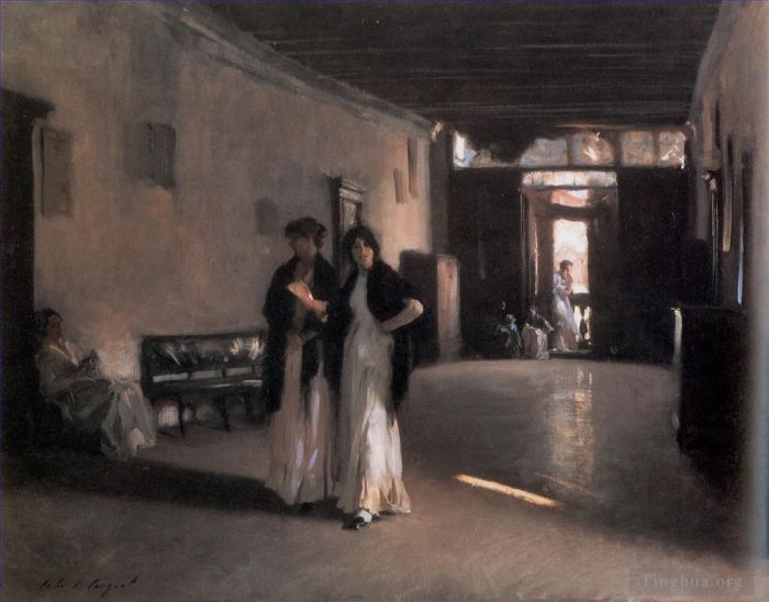John Singer Sargent Peinture à l'huile - Intérieur vénitien