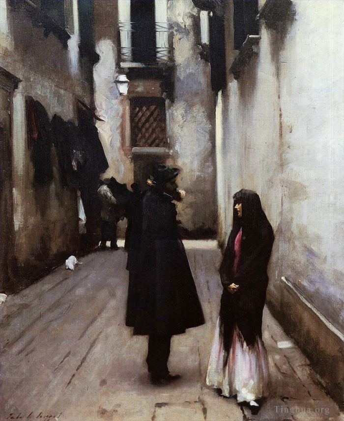 John Singer Sargent Peinture à l'huile - Rue vénitienne