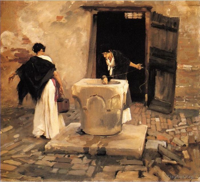 John Singer Sargent Peinture à l'huile - Porteurs d'eau vénitiens