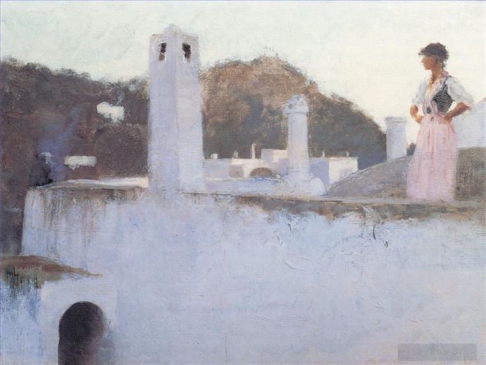 John Singer Sargent Peinture à l'huile - Vue de Capri