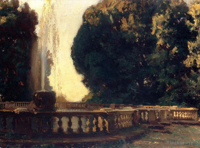 John Singer Sargent Peinture à l'huile - Fontaine de la Villa Torlonia