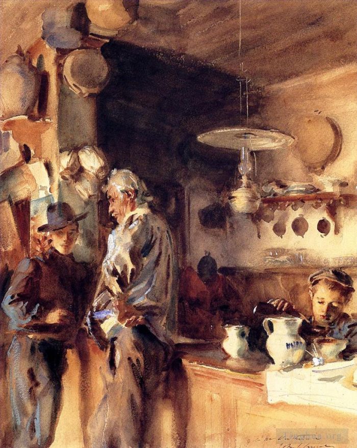 John Singer Sargent Types de peintures - Un intérieur espagnol