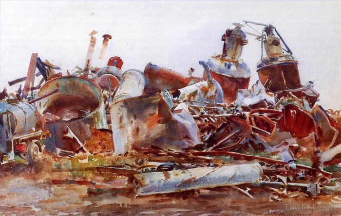 John Singer Sargent Types de peintures - Une raffinerie de sucre détruite