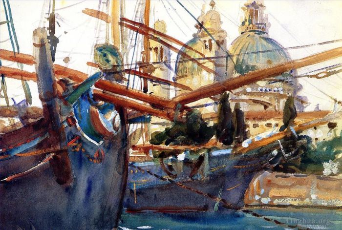 John Singer Sargent Types de peintures - Derrière le bateau Salute