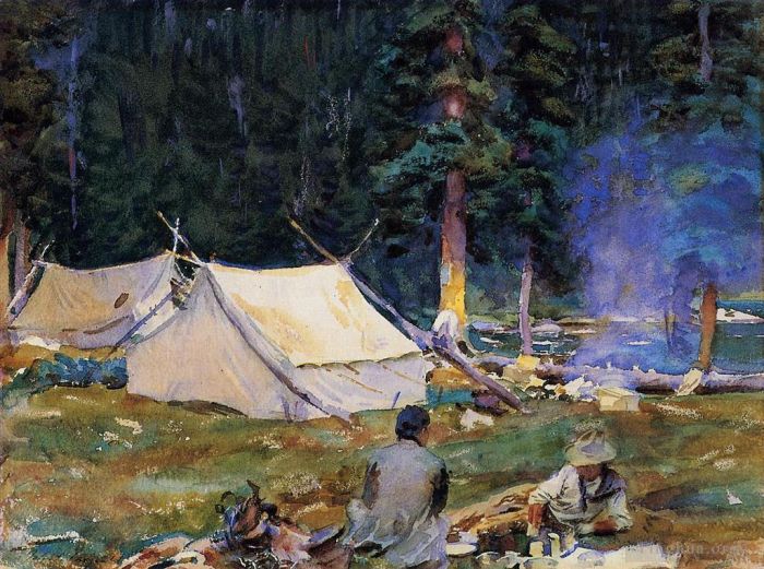 John Singer Sargent Types de peintures - Camping au bord du lac OHara
