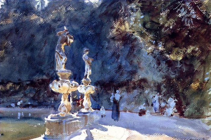 John Singer Sargent Types de peintures - Fontaine de Florence Jardin de Boboli