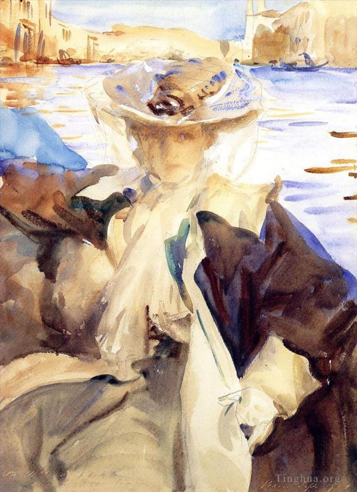 John Singer Sargent Types de peintures - Jane de Glehn dans un portrait en gondole