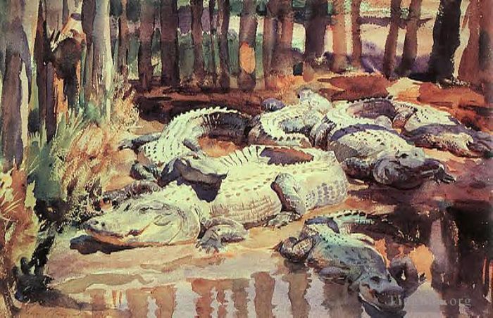 John Singer Sargent Types de peintures - Aligators boueux