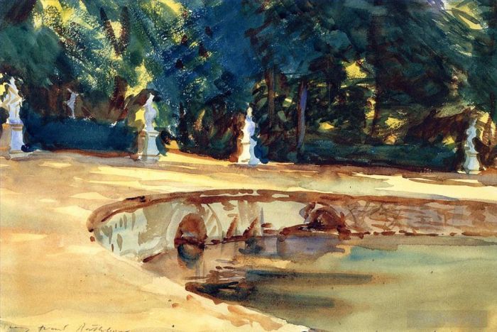 John Singer Sargent Types de peintures - Piscine dans le jardin de La Granja