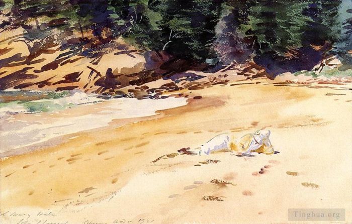 John Singer Sargent Types de peintures - Plage de sable Goélette Head Maine