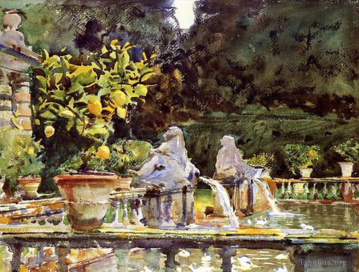 John Singer Sargent Types de peintures - Villa de Marlia Une Fontaine