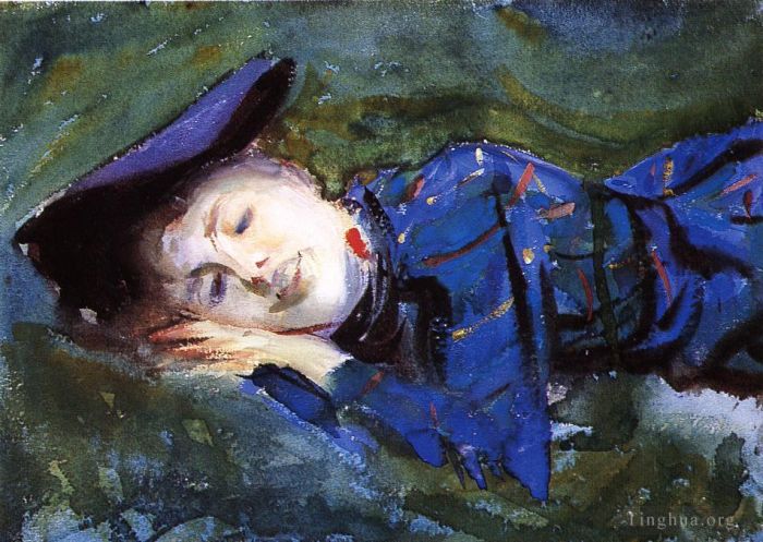 John Singer Sargent Types de peintures - Violette reposant sur l'herbe