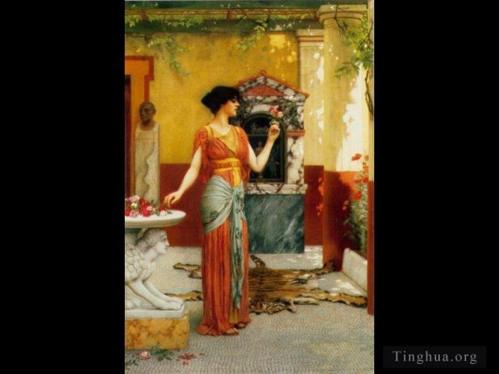John William Godward Peinture à l'huile - Le Bouquet 1899