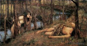 John William Waterhouse œuvres - Une Naïade ou Hylas avec une nymphe John William Waterhous