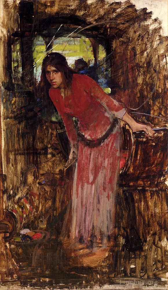 John William Waterhouse Peinture à l'huile - Etude Pour La Dame à L'échalote