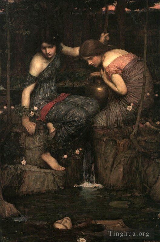 John William Waterhouse Peinture à l'huile - Femmes avec des cruches d'eau