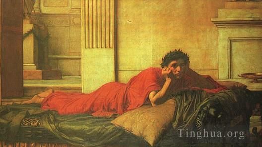 John William Waterhouse Peinture à l'huile - Les remords de Néron après le meurtre de sa mère JW