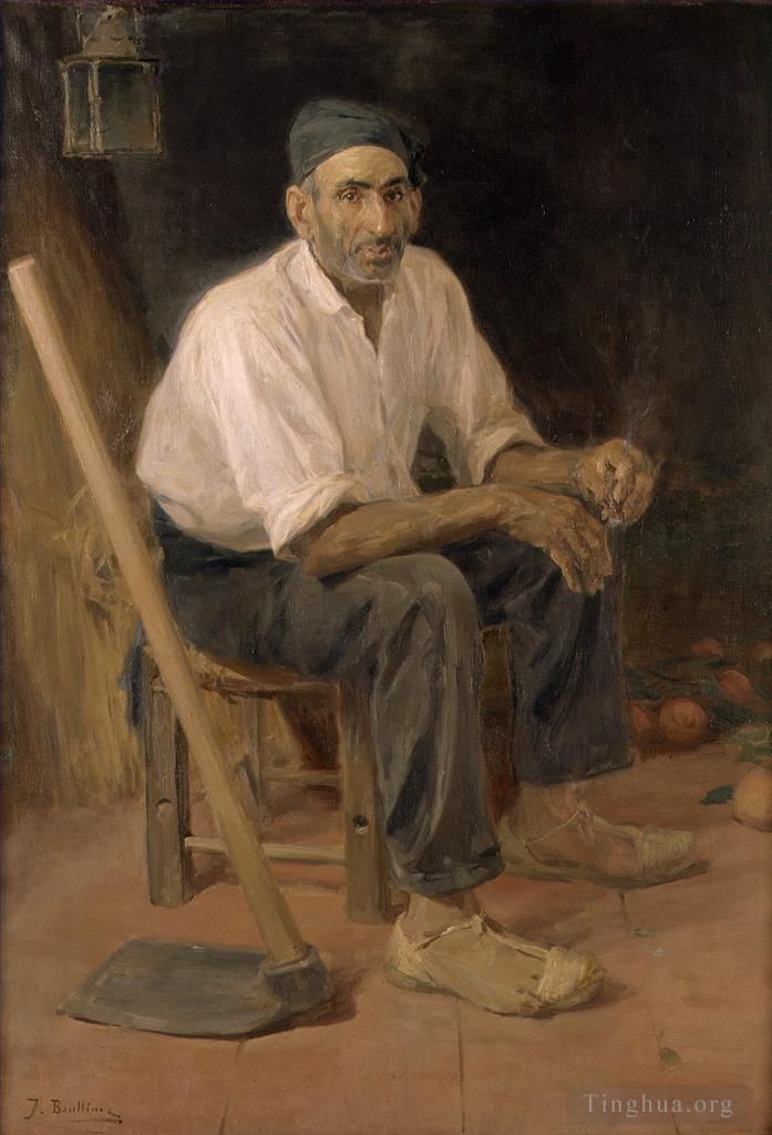 José Benlliure y Gil Peinture à l'huile - Le Tio Andreu de Rocafort