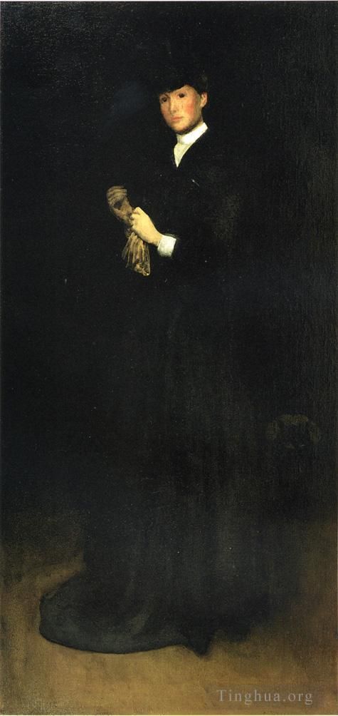 Joseph Rodefer DeCamp Peinture à l'huile - Arrangement en noir No 8Portrait de Mme Cassatt
