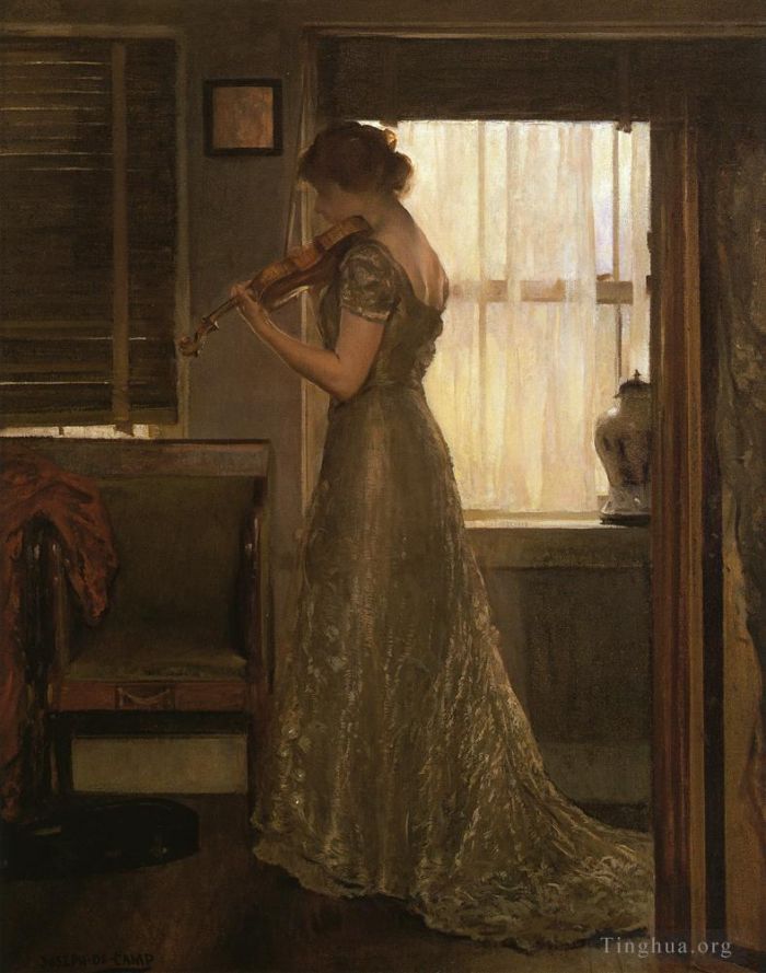 Joseph Rodefer DeCamp Peinture à l'huile - Le violoniste alias La Violin Girl with a Violin III