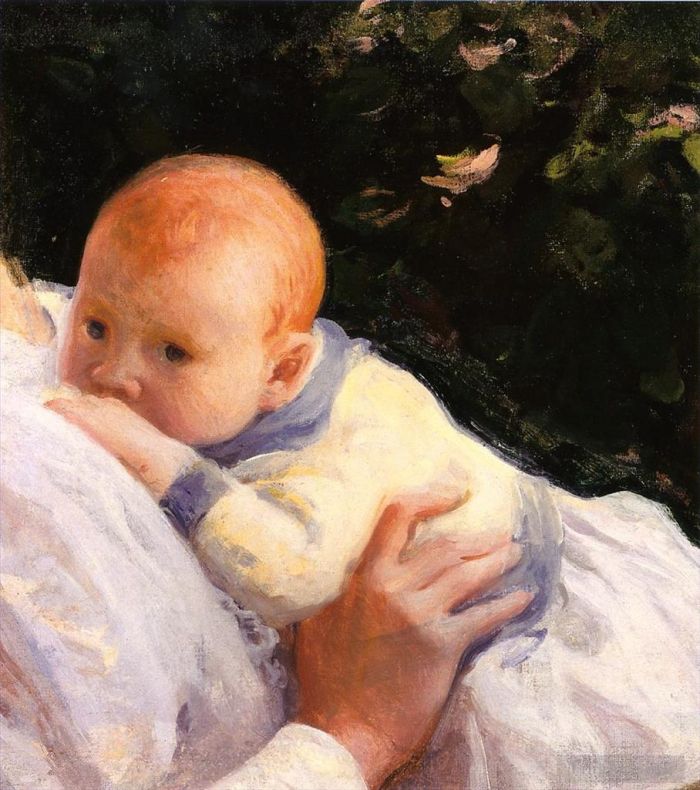 Joseph Rodefer DeCamp Peinture à l'huile - Theodore Lambert DeCamp en tant que bébé