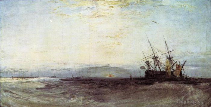 Joseph Mallord William Turner Peinture à l'huile - Un navire échoué