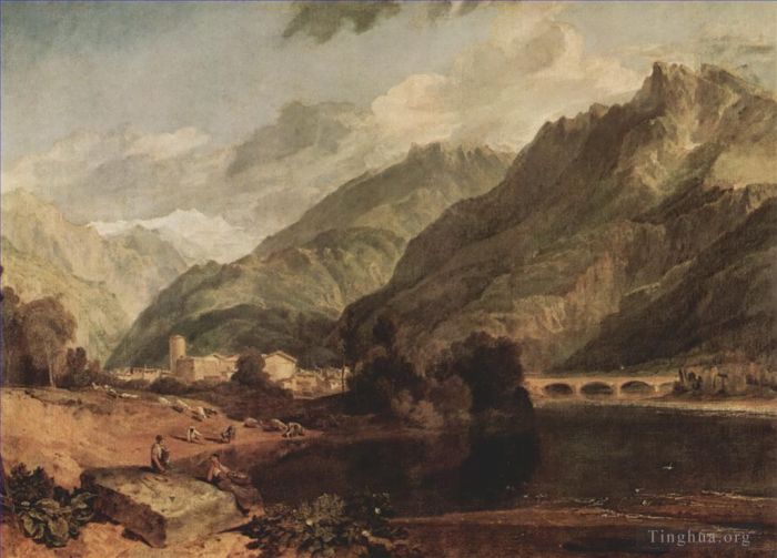 Joseph Mallord William Turner Peinture à l'huile - Bonneville Savoie avec Mont Blanc Turner