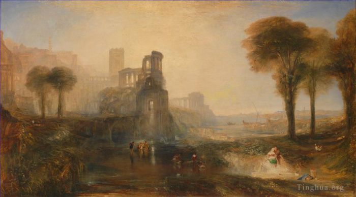 Joseph Mallord William Turner Peinture à l'huile - Palais de Caligula et pont Turner