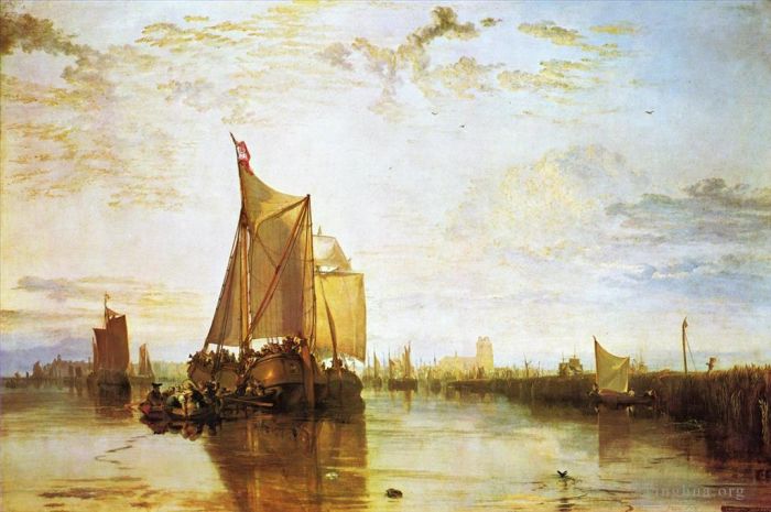 Joseph Mallord William Turner Peinture à l'huile - Dort le bateau à paquets Dort de Rotterdam Bacalmed