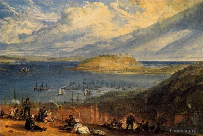Joseph Mallord William Turner Peinture à l'huile - Le port de Falmouth, Cornouailles