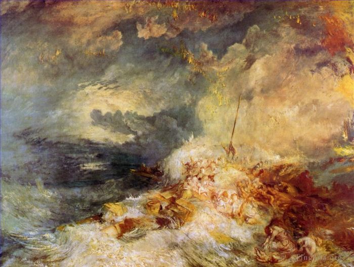 Joseph Mallord William Turner Peinture à l'huile - Incendie en mer Turner