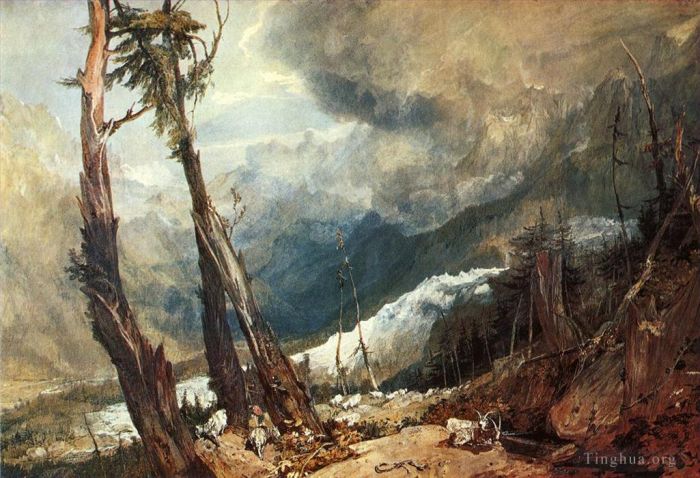 Joseph Mallord William Turner Peinture à l'huile - Glacier et Source de l'Arveron remontant jusqu'à la Mer de Glace