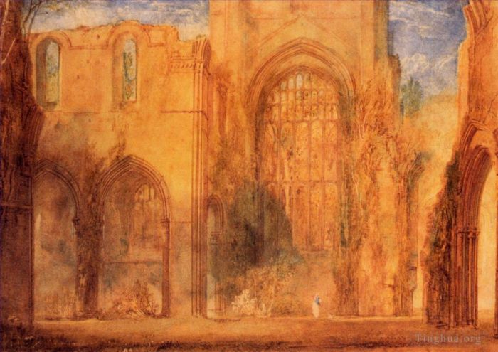 Joseph Mallord William Turner Peinture à l'huile - Intérieur de l'abbaye de Fountains Yorkshire