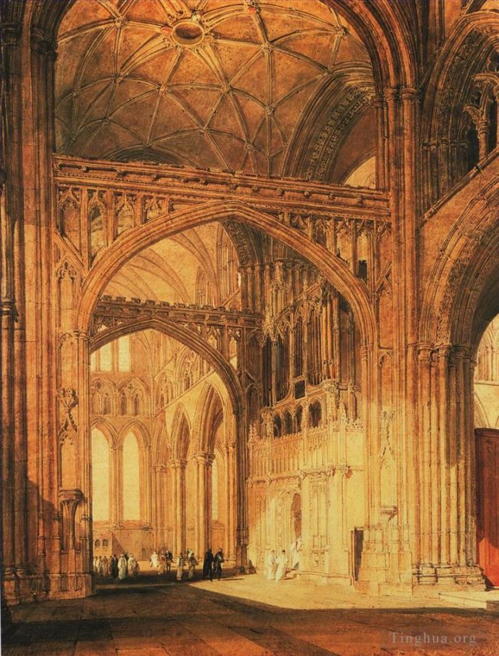 Joseph Mallord William Turner Peinture à l'huile - Intérieur de la cathédrale de Salisbury