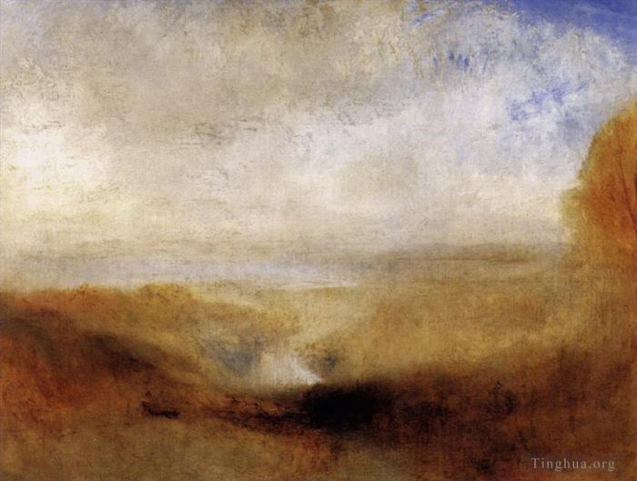 Joseph Mallord William Turner Peinture à l'huile - Paysage avec une rivière et une baie en arrière-plan Turner