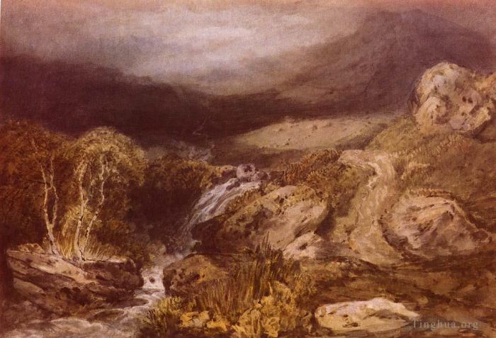 Joseph Mallord William Turner Peinture à l'huile - Montagnes Ruisseau Coniston