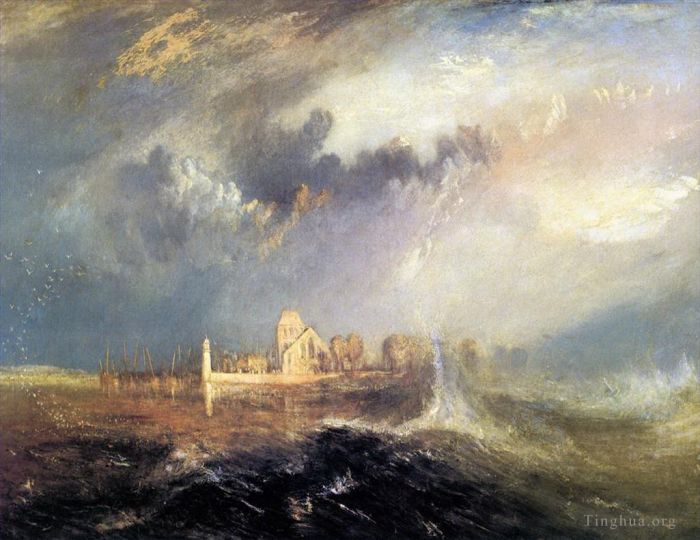 Joseph Mallord William Turner Peinture à l'huile - Quillebeuf à l'embouchure de la Seine Turner