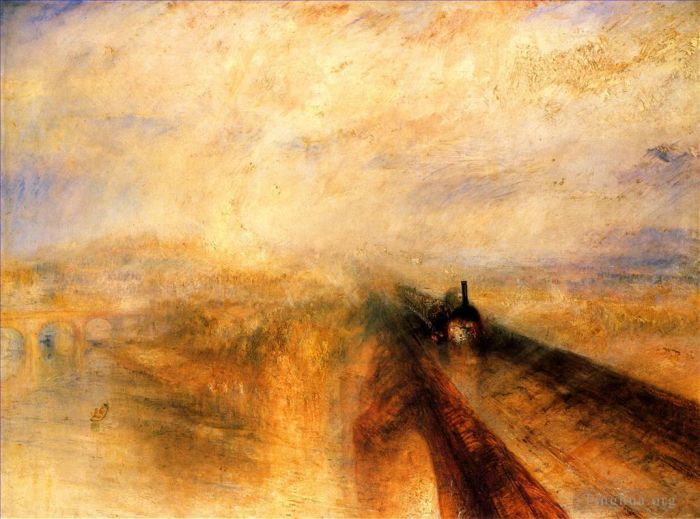 Joseph Mallord William Turner Peinture à l'huile - Faites pleuvoir de la vapeur et accélérez le Great Western Railway