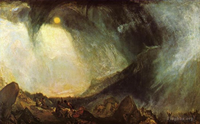 Joseph Mallord William Turner Peinture à l'huile - Tempête de neige Hannibal et son armée traversant les Alpes