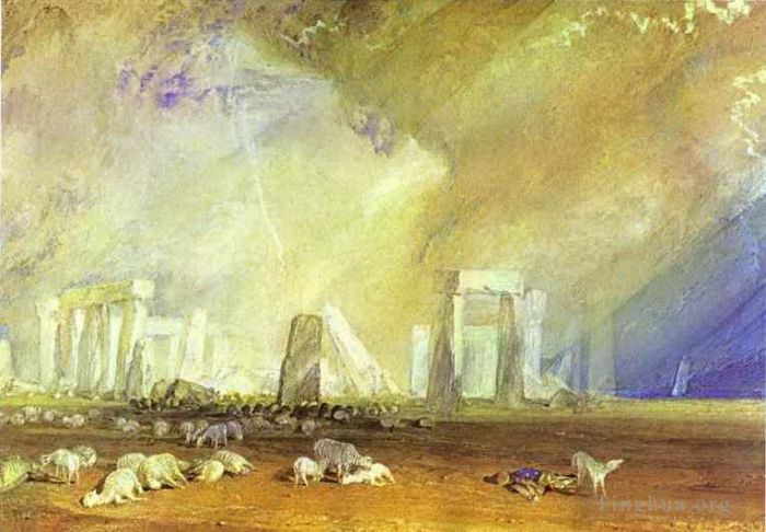Joseph Mallord William Turner Peinture à l'huile - Tourneur de Stonehenge