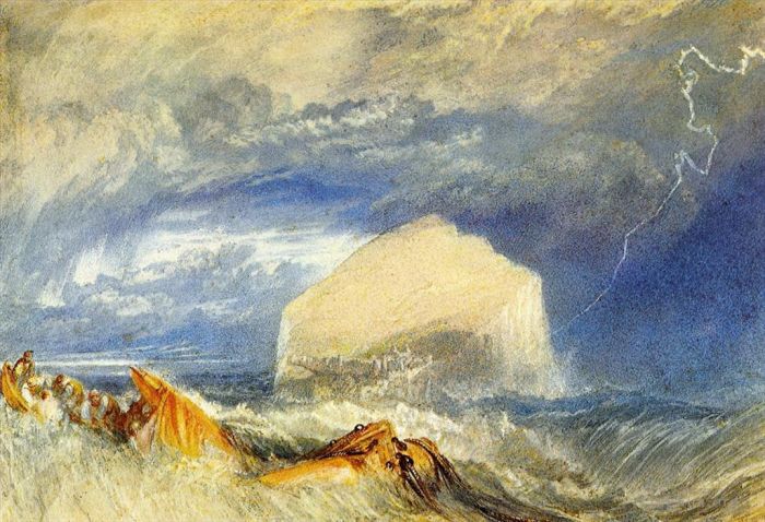 Joseph Mallord William Turner Peinture à l'huile - Le Bass Rock pour Les Antiquités provinciales d'Écosse Turner