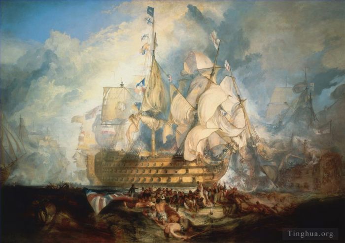 Joseph Mallord William Turner Peinture à l'huile - La bataille de Trafalgar Turner