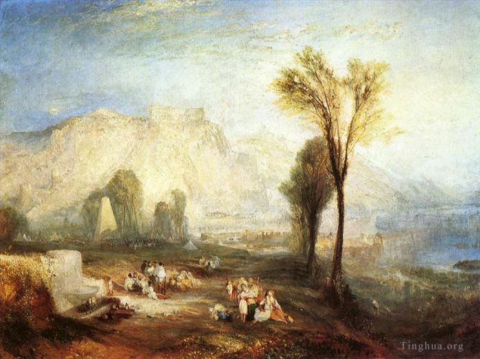 Joseph Mallord William Turner Peinture à l'huile - La pierre brillante d'honneur d'Ehrenbrietstein et le tombeau de Marceau