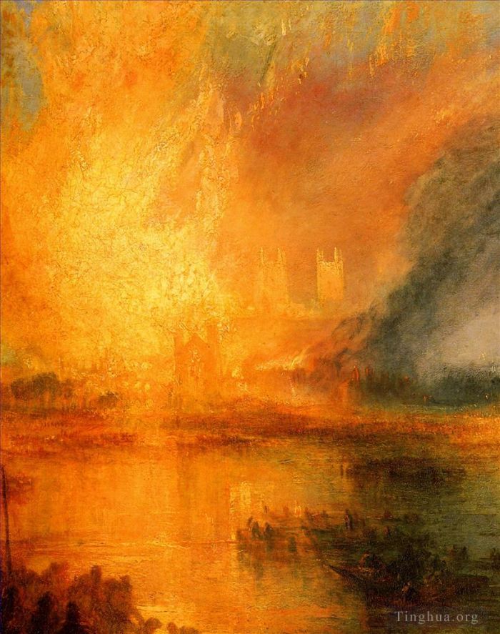 Joseph Mallord William Turner Peinture à l'huile - L'incendie de la Maison des Lords et des Communes détail1