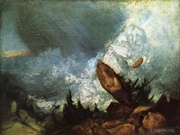 Joseph Mallord William Turner Peinture à l'huile - La chute d'une avalanche dans les Grisons
