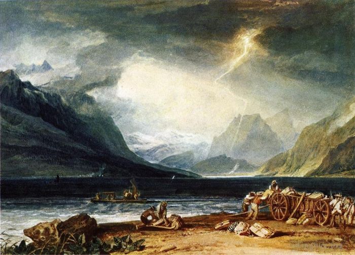Joseph Mallord William Turner Peinture à l'huile - Le lac de Thoune Suisse
