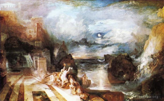 Joseph Mallord William Turner Peinture à l'huile - La séparation de Héros et Léandre d'après le grec de Musaeus