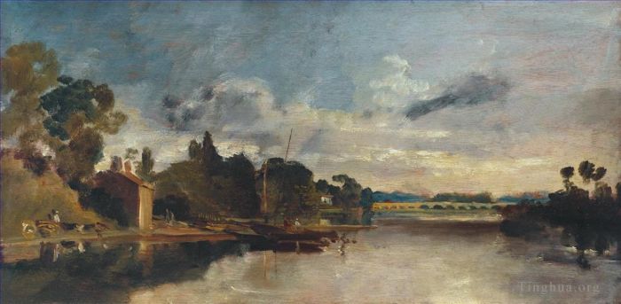 Joseph Mallord William Turner Peinture à l'huile - La Tamise près de Walton Bridges Turner